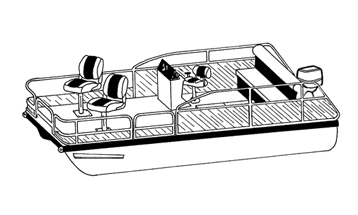 Line Art - Pontoon with Low Rails or Fishing Chairs