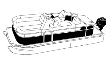 Line Art - Pontoon with Partially Enclosed Front and Rear Decks