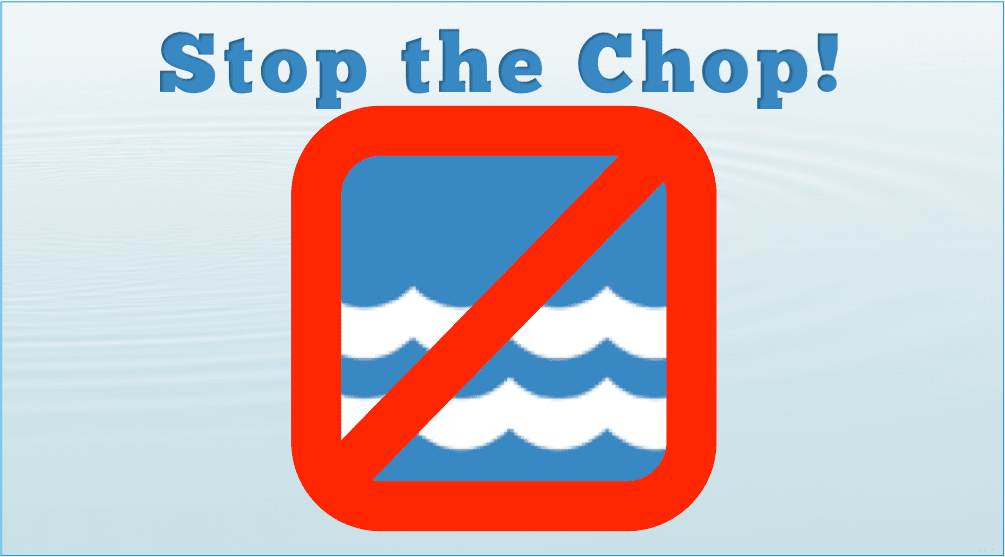 sign saying stop the chop