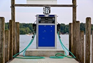 gas pump at a marina