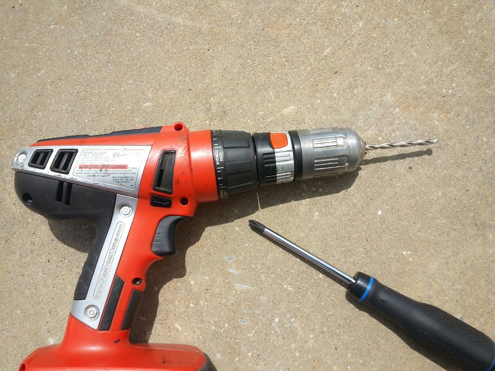 drill and phillips screwdriver