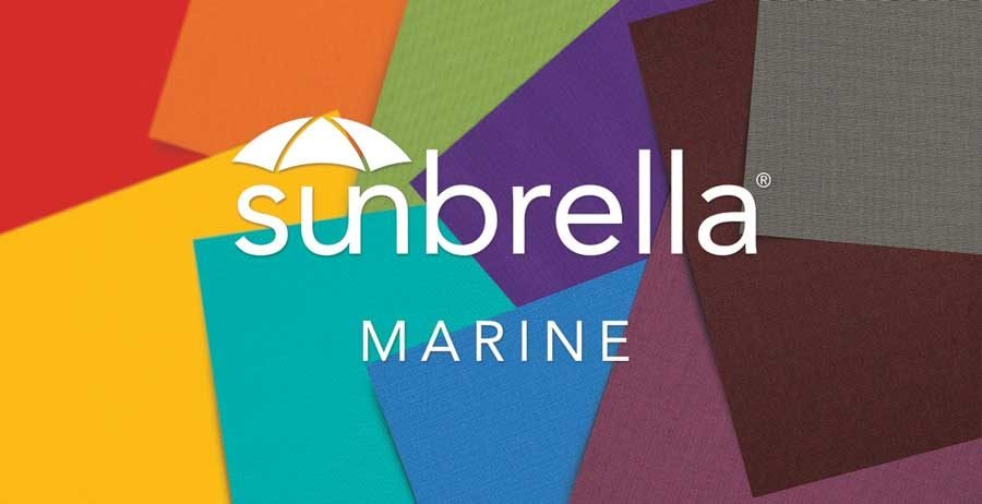 Sunbrella logo with fabric swatches