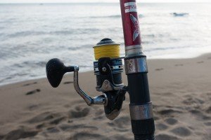 fishing rod on beach