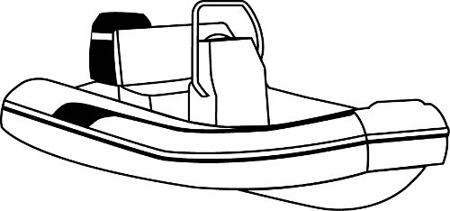 Line art of the Inflatable Boats - Blunt Nose with Tall Center Console up to 54