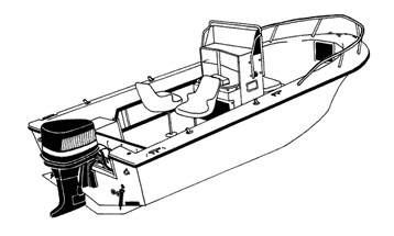 Line Art - Center Console Fishing Boats with Rounded Bows and High Bow Rails