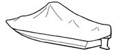 Line art of a Flex-Fit Boat Cover