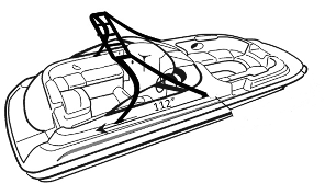 Diagram of Slot Dimensions for the Deck Boat with Ski Tower