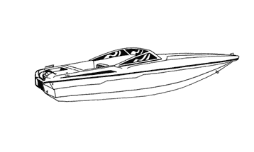 Illustration of a Ski Boat with Low Profile Windshield