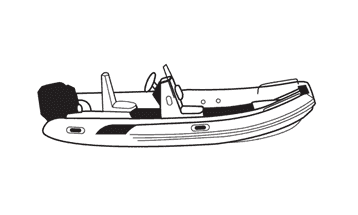 Line Art - Inflatable Boats - Sport Type with Center Console