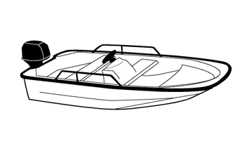 Illustration of a Whaler Style Boats with Side Rails Only