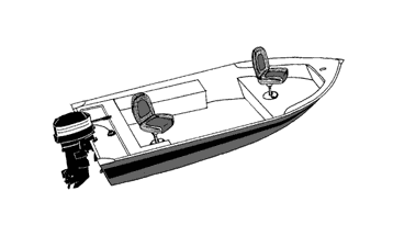 Line Art - V-Hull Fishing Boat - Extra Wide Series