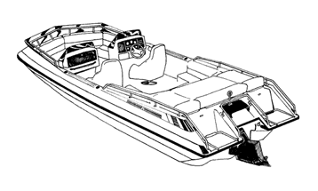 Illustration of a Deck Boat with Low Rails