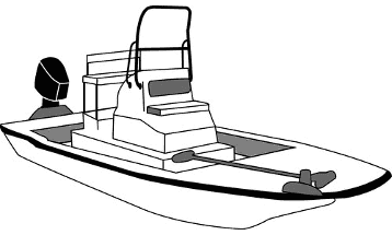 Illustration of a Flats Blunt Nose Boat w/High Grab Rail