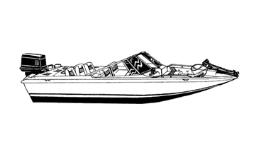 Illustration of a Fish & Ski Style Boat with Walk-Thru Windshield